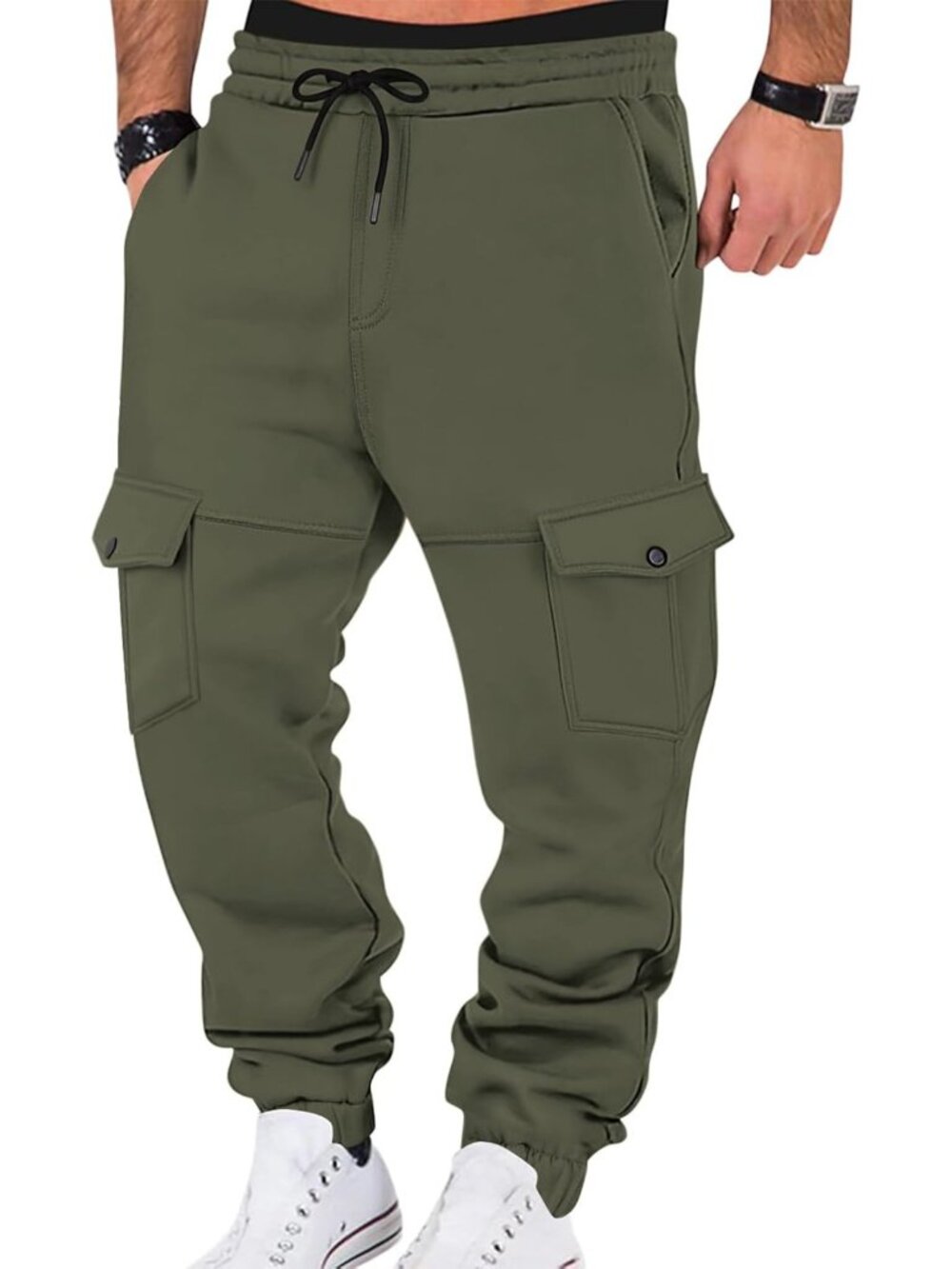 Warm Men's Fleece Lined Jogger Pants | Athletic Sweatpants with 6 Pockets